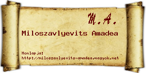 Miloszavlyevits Amadea névjegykártya